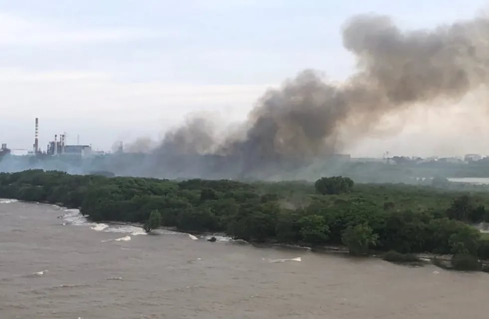 Un incendio afecta a la Reserva Ecológica de la Costanera Sur (Foto: Twitter)