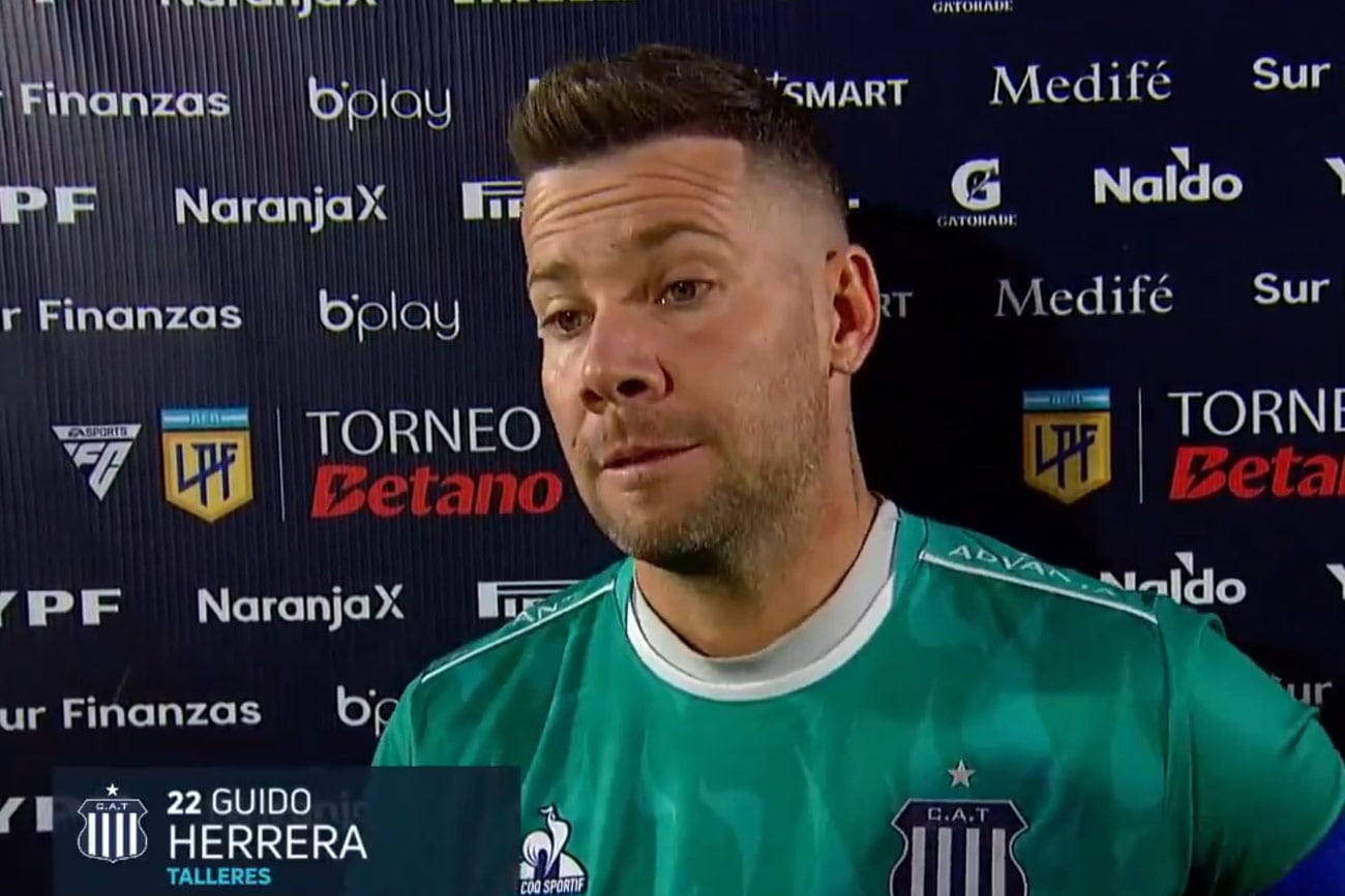 Guido Herrera, arquero y capitán de Talleres. (Captura de TV)