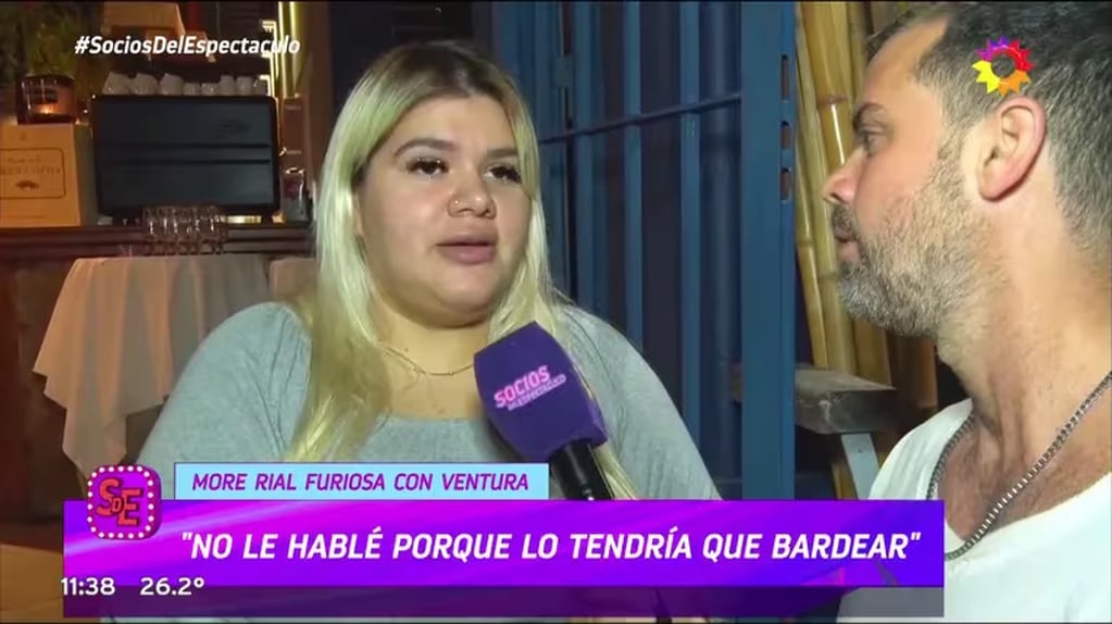 More Rial enojada con Luis Ventura por revelar que está embarazada. - Captura de video