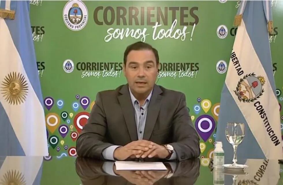 Gustavo Valdés en videoconferencia con Alberto Fernández en el anuncio de obras para la Capital.