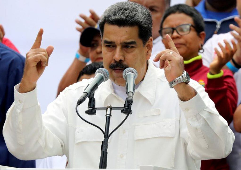 Nicolás Maduro durante la jornada del sábado le habla a sus seguidores (Foto: REUTERS/Manaure Quintero)