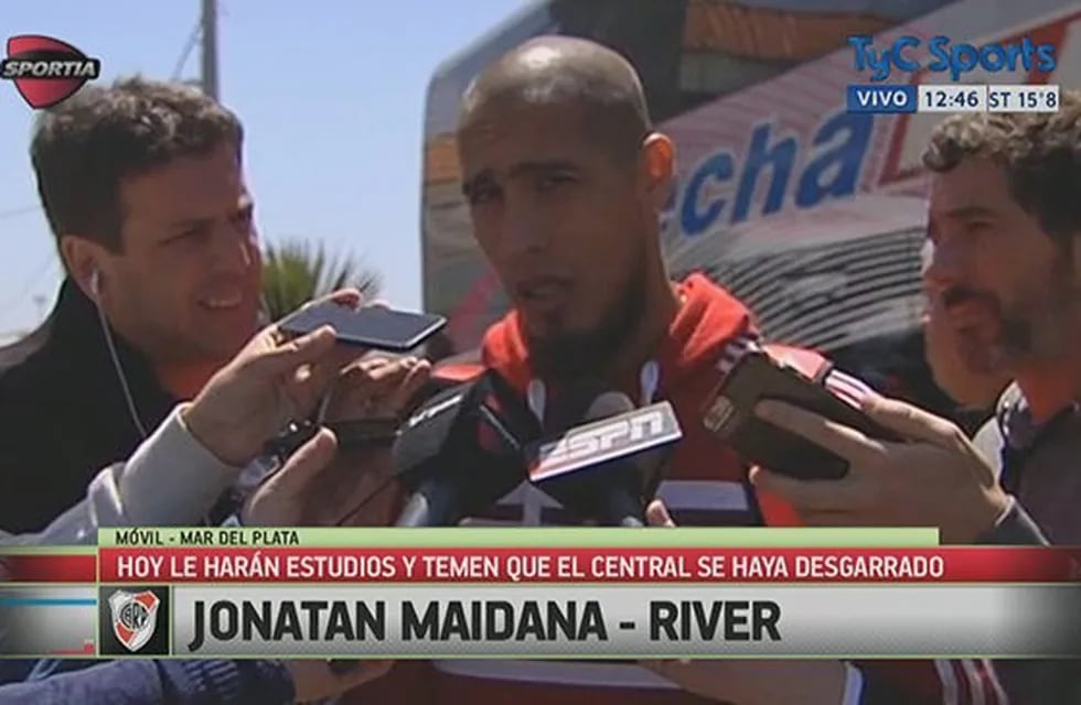 Jonathan Maidana sufrió una lesión muscular y seru00e1 baja en River por los próximos dos partidos.