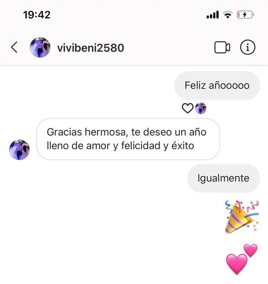 Los chats que publicó Pampita entre ella y Viviana Benítez (Twitter)