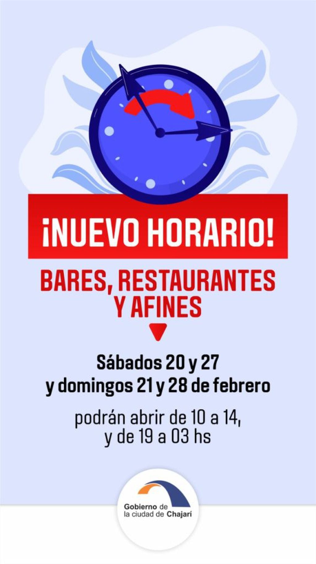 Nuevos horarios de atención para bares y restaurantes de Chajarí