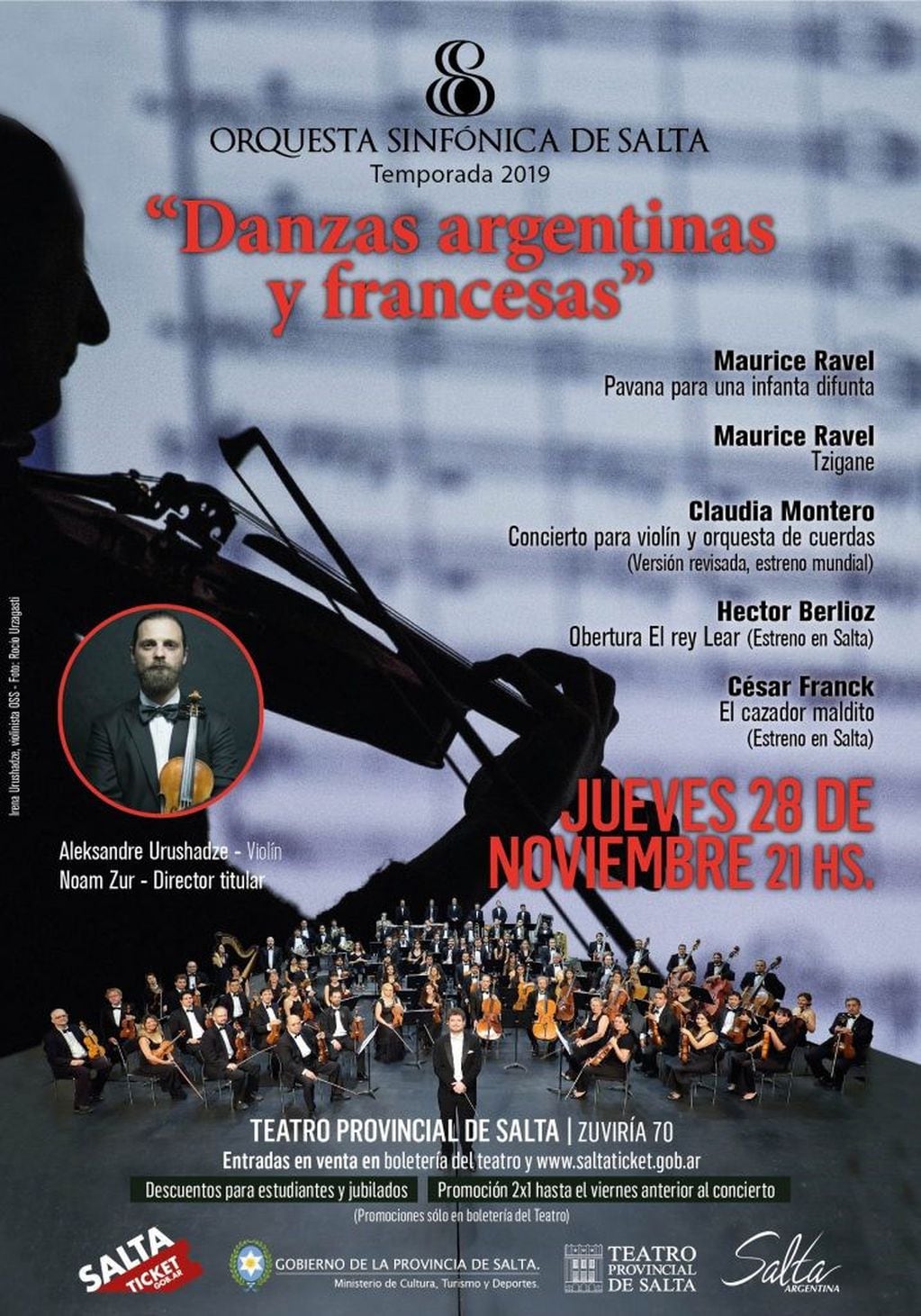 Orquesta Sinfónica de Salta en Danzas argentinas y francesas (Facebook Orquesta Sinfónica de Salta)