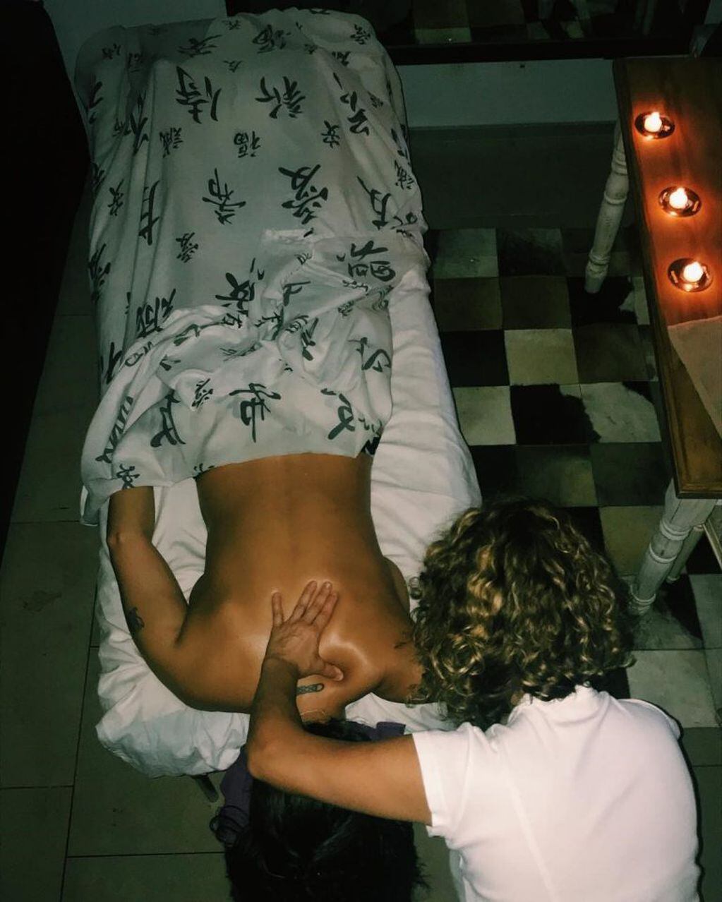 Ivana Nadal en su sesión de masajes (Foto: Instagram)