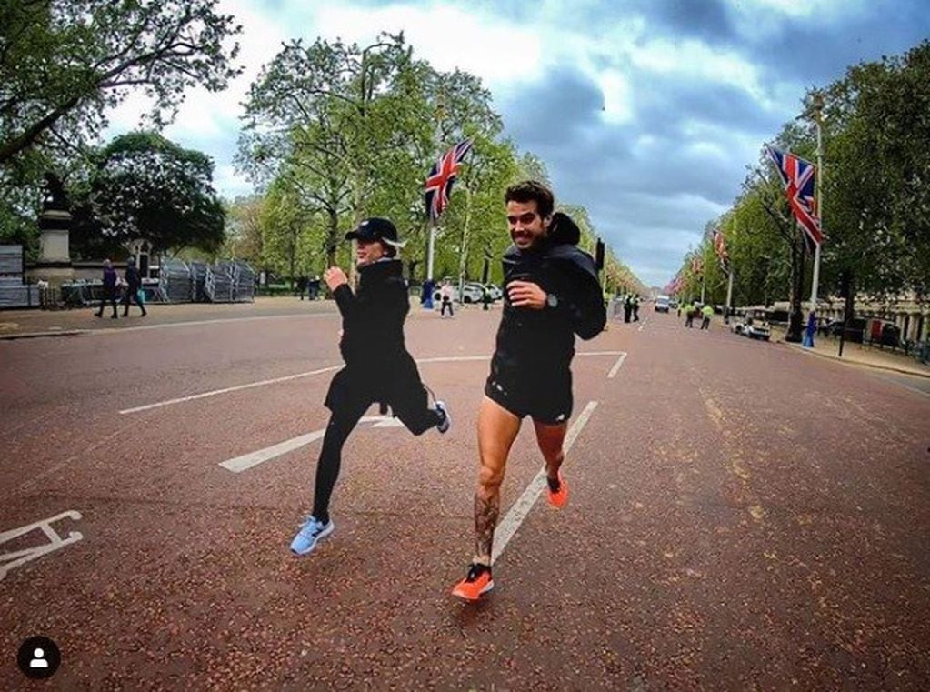 Laurita Fernández acompañó a Nicolás Cabré en la Maratón de Londres. (Archivo)