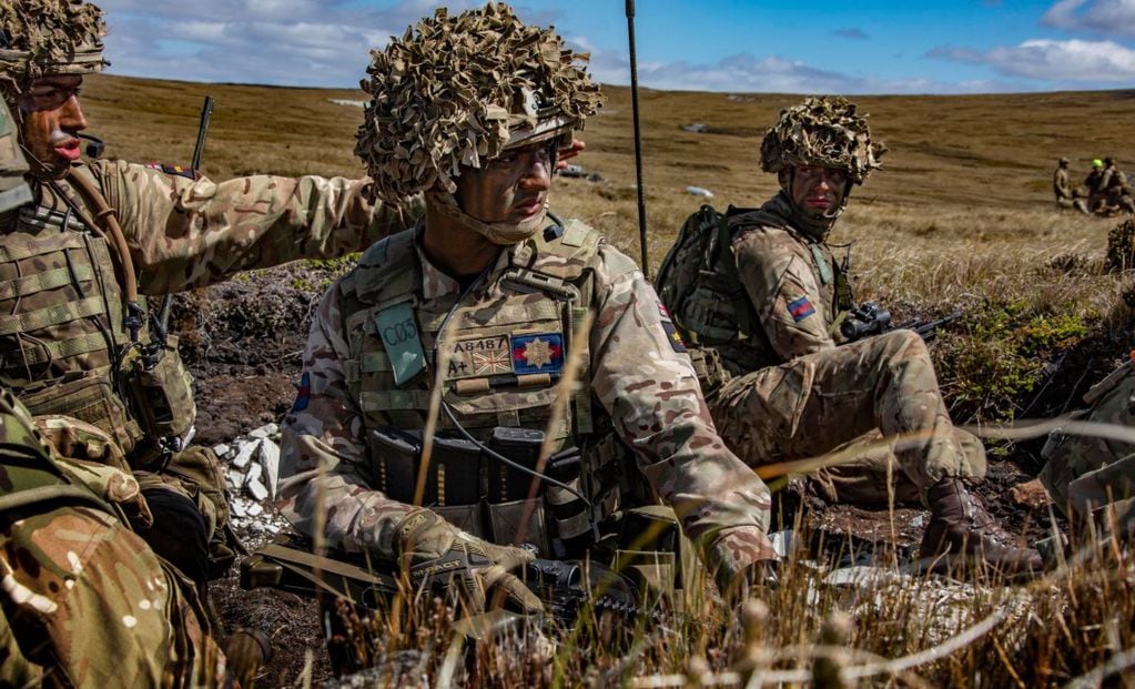 Soldados británicos de la Guardia Coldstream en ejercicios militares a principio de mes.