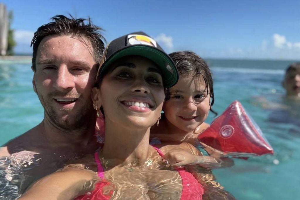 Messi, Antonela y Ciro en Miami (Instagram)