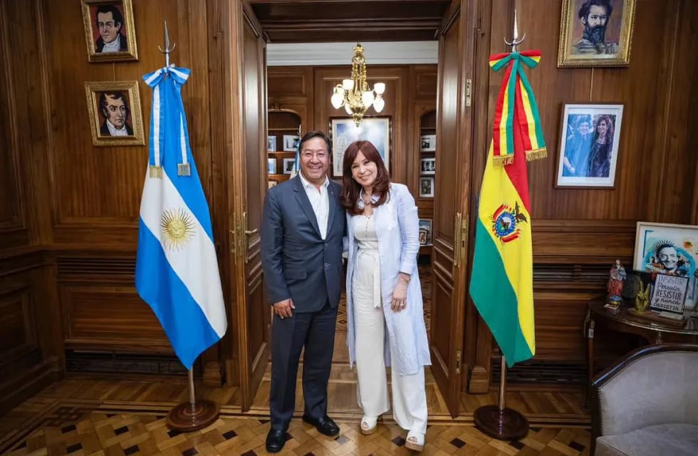Cristina Kirchner junto a Luis Arce, presidente de Bolivia. Foto: Prensa CFK.