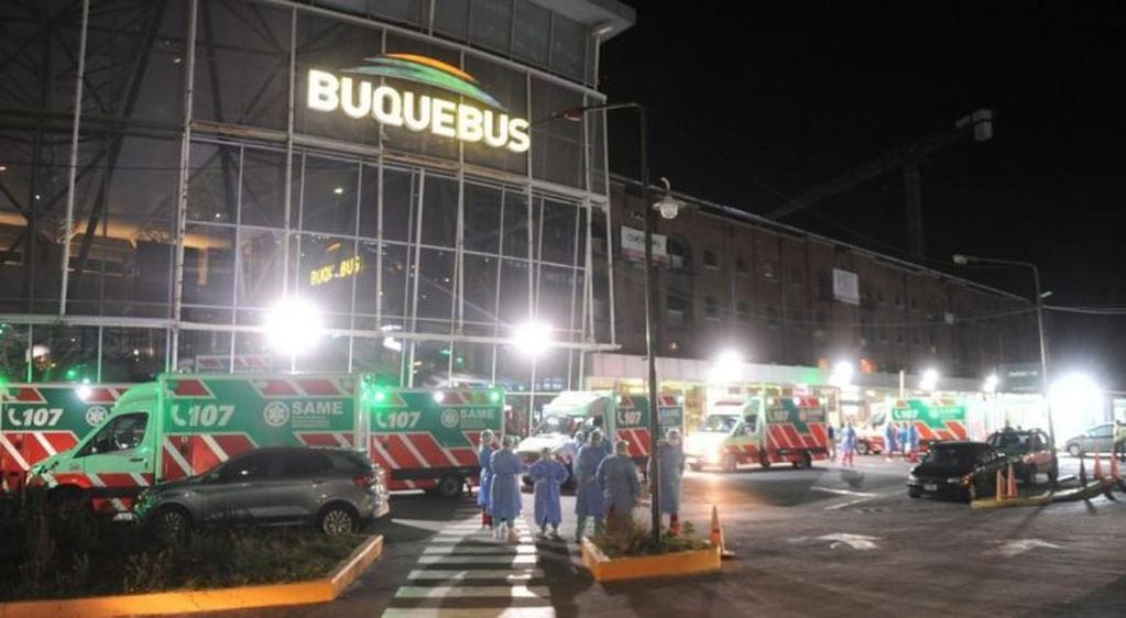 El operativo que se montó el 19 de marzo en Buquebus. (web)
