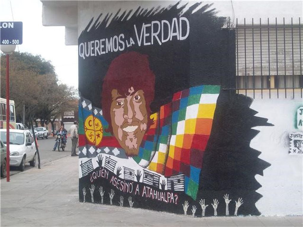 Pintada reclamando justicia por Atahualpa (Foto: América Profunda).