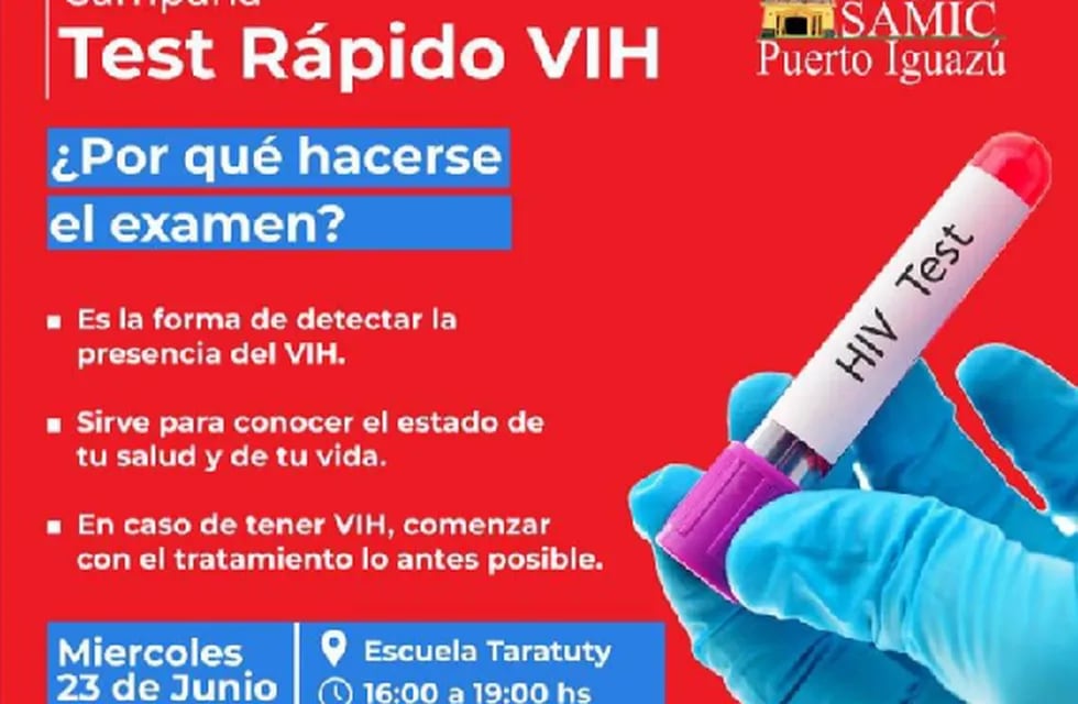 Mañana se realizará un nuevo Operativo de Testeo Rápido de VIH en Puerto Iguazú.