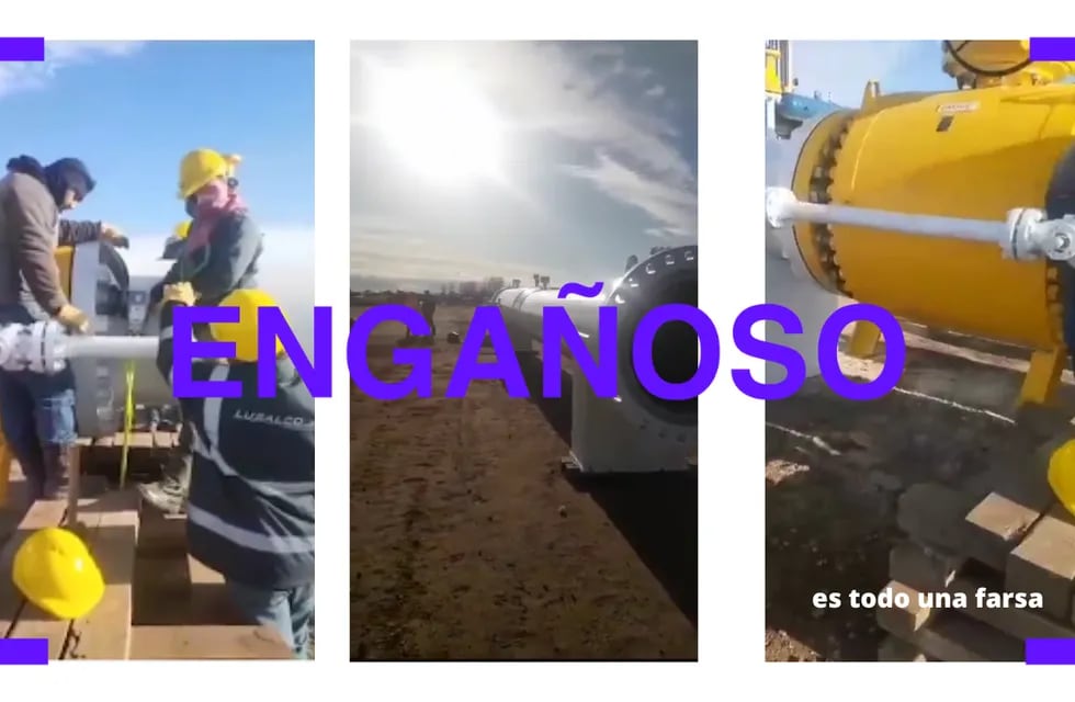 Captura del video del gasoducto Néstor Kirchner que circuló en WhatsApp, TikTok, Twitter y otras plataformas.