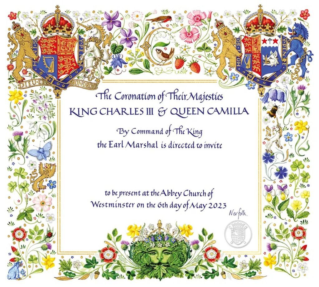 Invitación a la coronación del rey Carlos