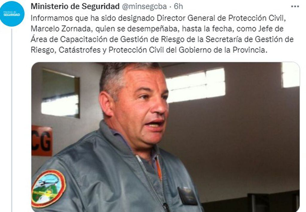 Marcelo Zornada, bombero voluntario, ocupará el lugar de Diego Concha.