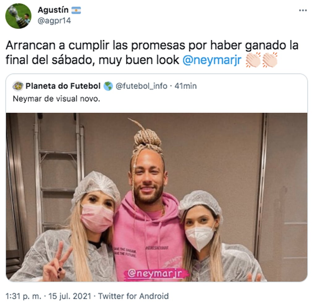El nuevo y extravagante look de Neymar.