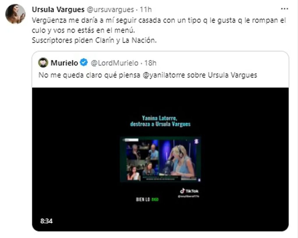 El fuerte cruce entre Yanina Latorre y Úrsula Vargues por la pauta oficial: "Laburaba de chorear"