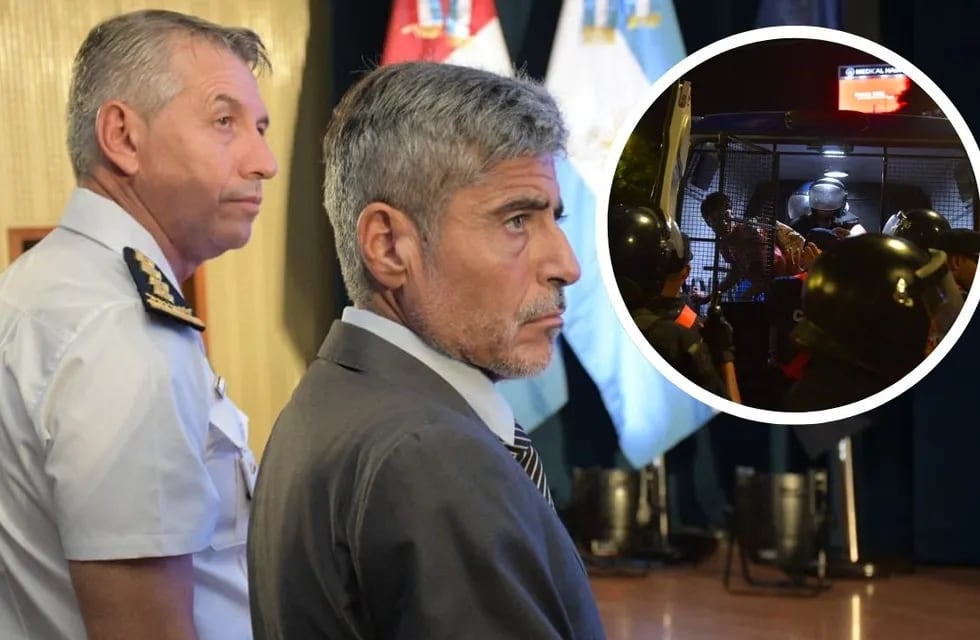 El ministro de Seguridad junto al jefe de la Policía de Córdoba.
