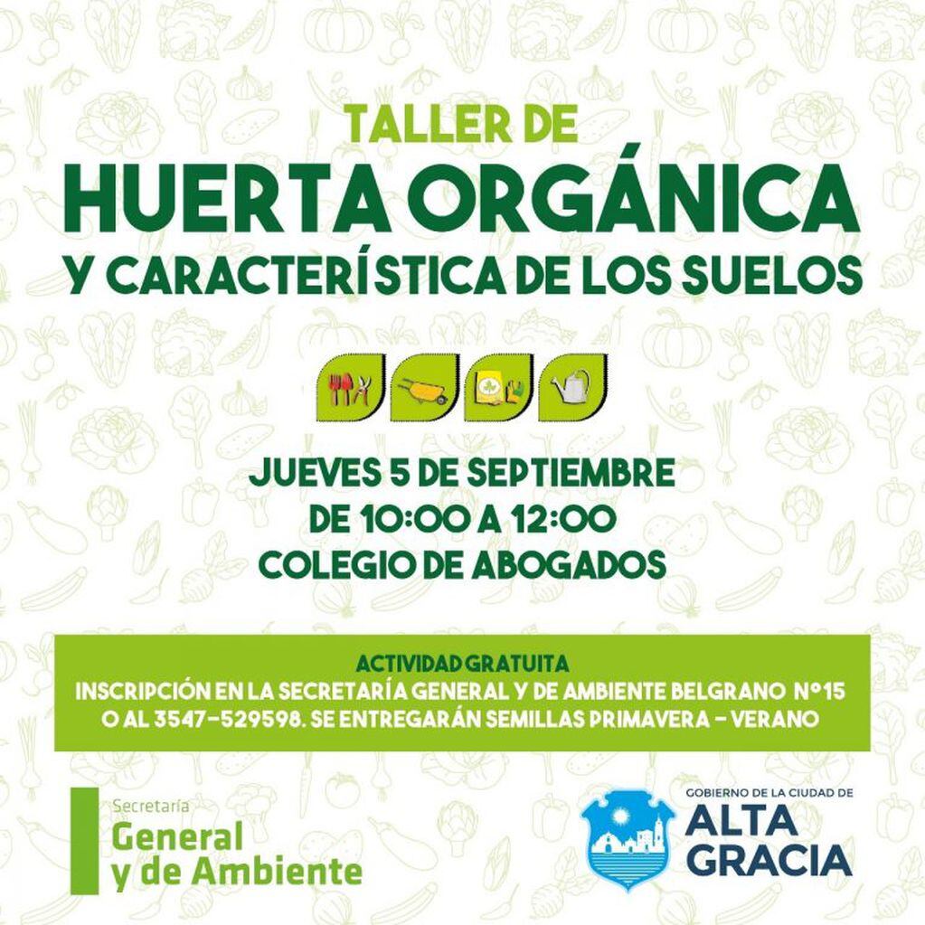 Alta Gracia: nuevo Taller de Huerta Orgánica.