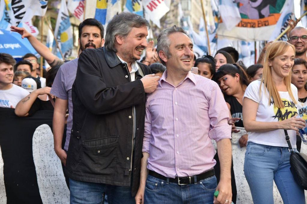 Andrés "Cuervo" Larroque y Máximo Kirchner, el presidente del PJ bonaerense. 