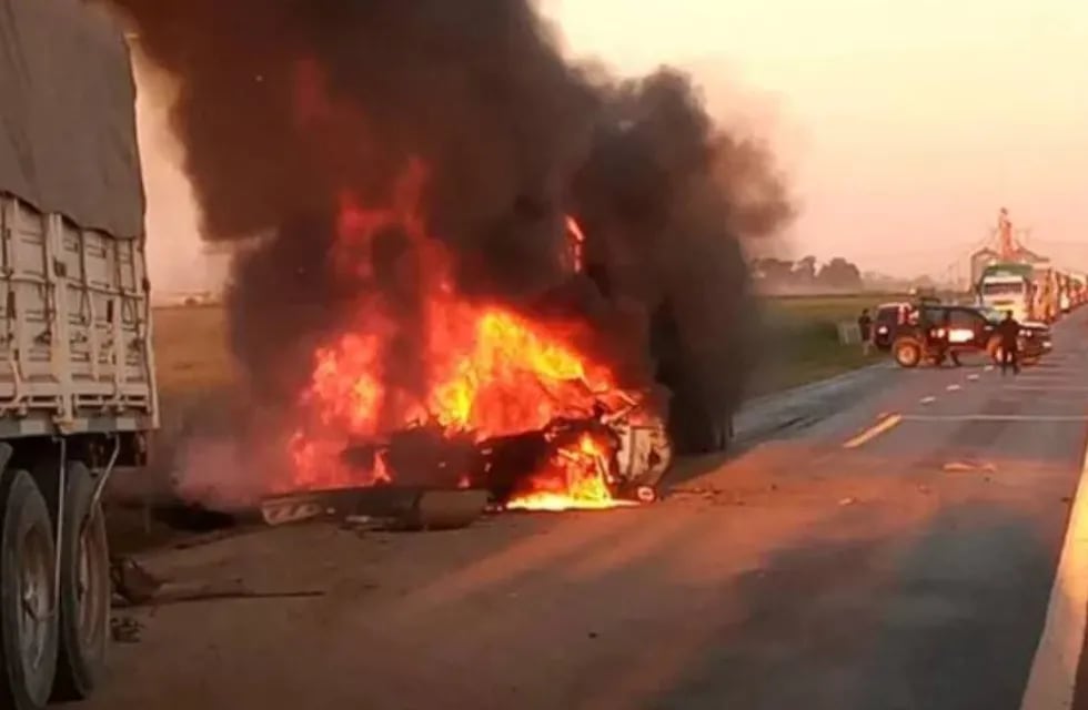 Choque, incendio y dos muertos en la Ruta 91