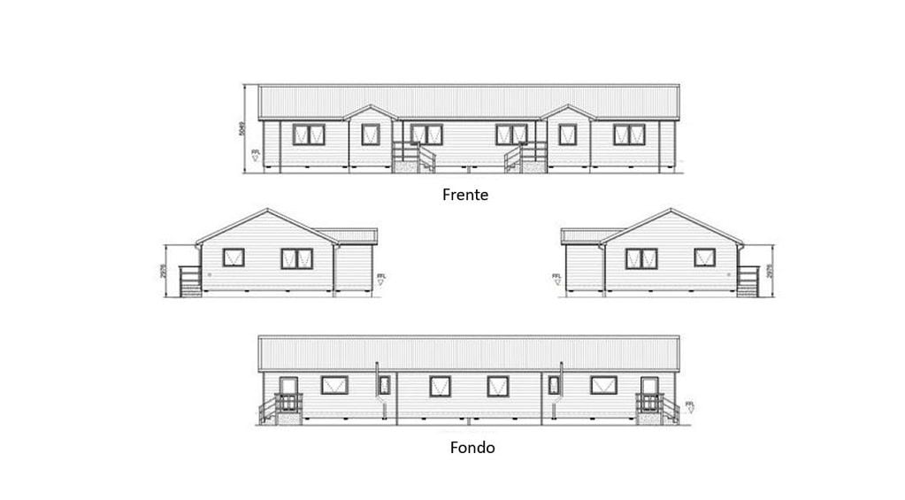 Modelo de las casas a construir en Malvinas.