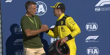Gabriel Batistuta y Charles Leclerc, poleman en Monza.