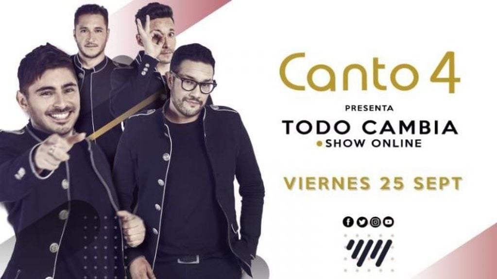 Canto 4 presenta su primer show por streaming "Todo Cambia" (Facebook Canto 4 Oficial)