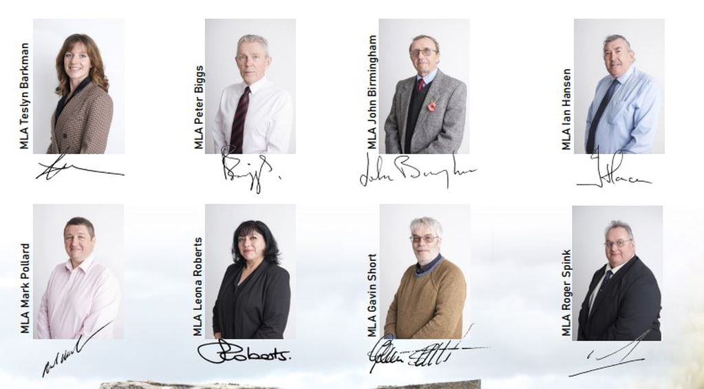 Británicos, Miembros de la Asamblea Legislativa en Malvinas.
