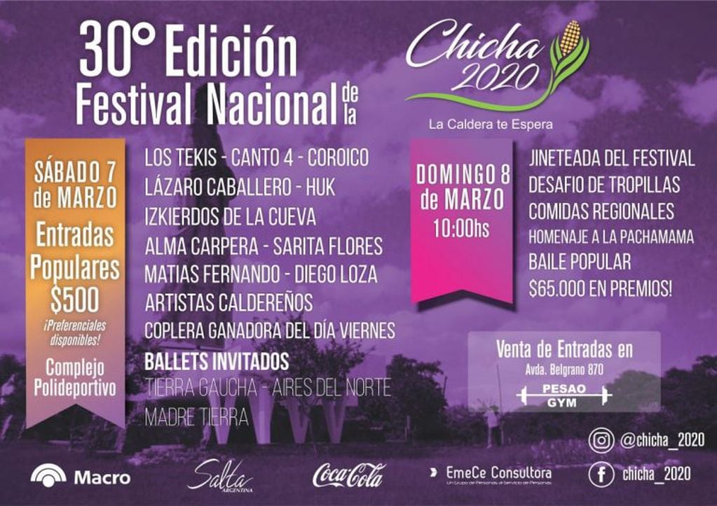 Festival Nacional de La Chicha (Facebook Municipalidad de La Caldera)