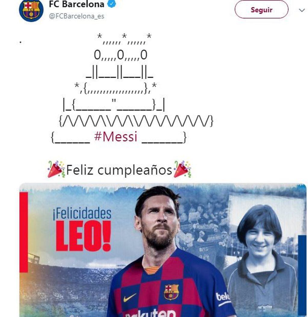 El saludo del Barcelona a Lionel Messi por su cumpleaños que provocó una catarata de memes en las redes sociales.