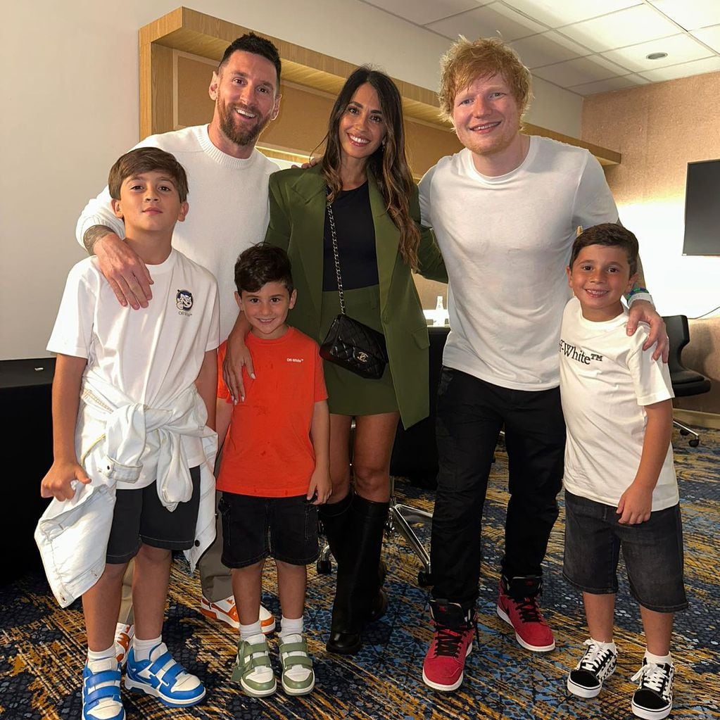 Antonela Roccuzzo y Lionel Messi fueron a ver un show de Ed Sheeran en Miami.