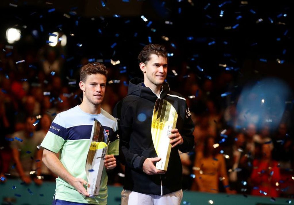 Diego Schwartzman y Dominic Thiem, en la consagración. (REUTERS)