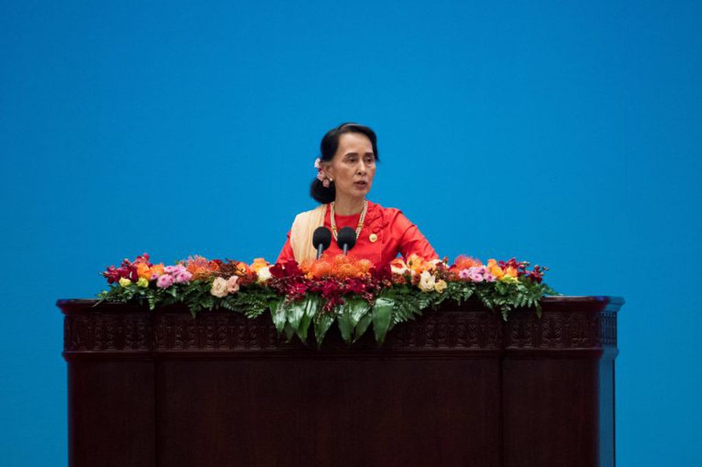 La líder de Birmania, Aung San Suu Kyi (Foto: Fred Dufour/Pool via AP)