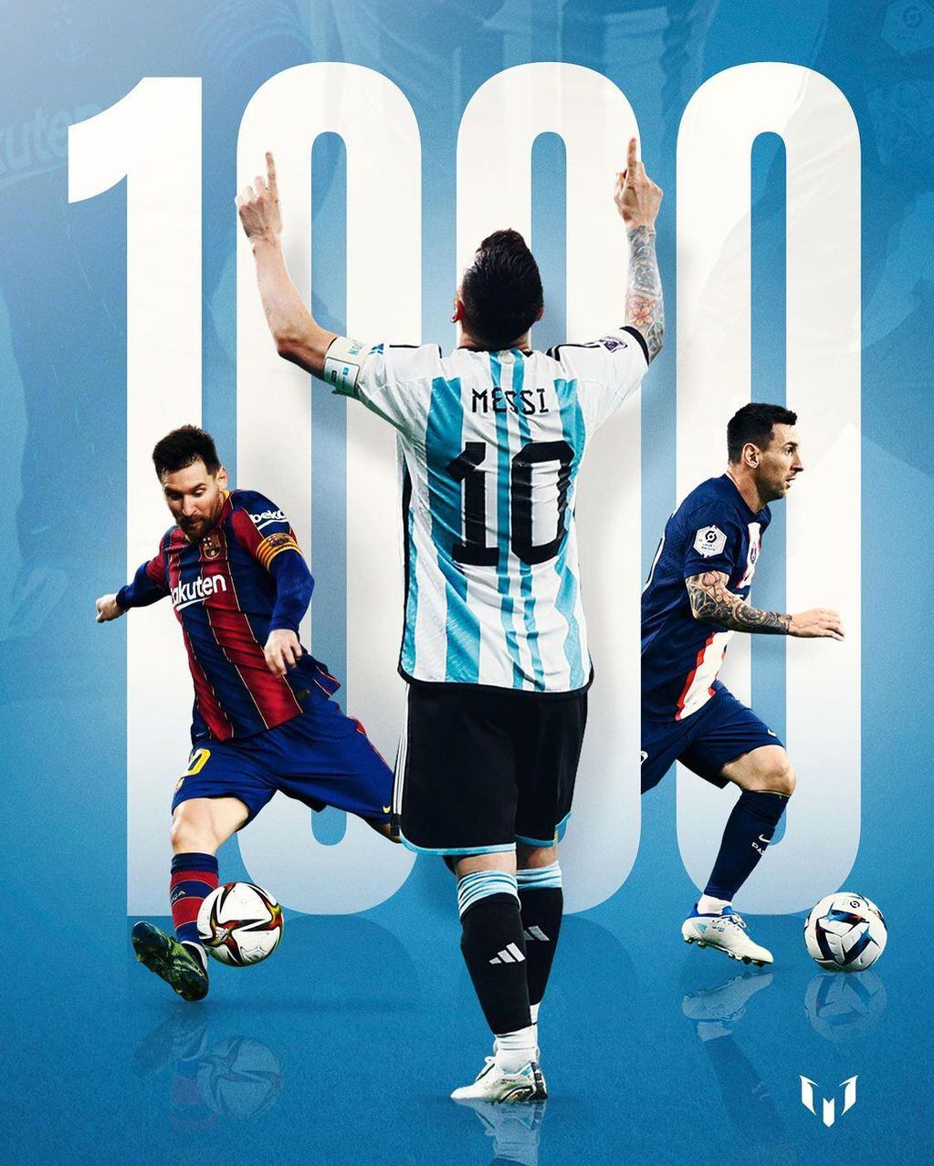 Messi cumplió mil partidos como jugador profesional.