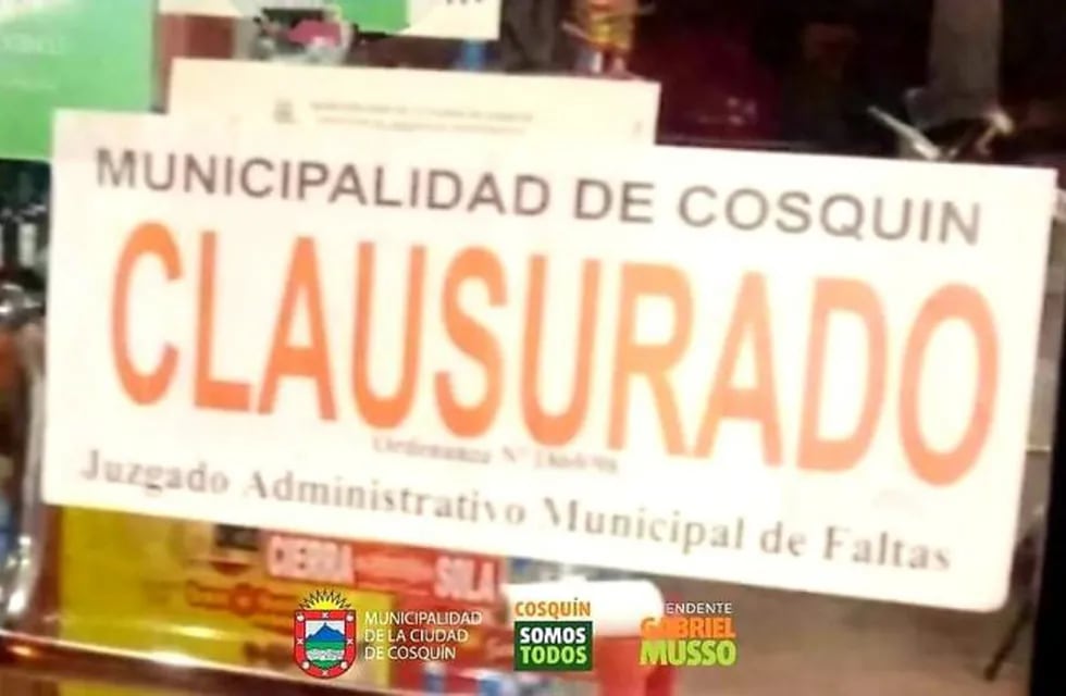 Clausuraron un comercio en Cosquín por atender después de las 20 horas. (Foto: Facebook / Municipalidad de Cosquín Oficial).