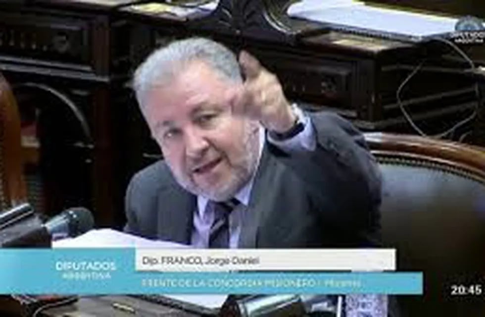 Jorge Franco, diputado nacional cuyo mandato finaliza en diciembre de 2019. (Youtube)
