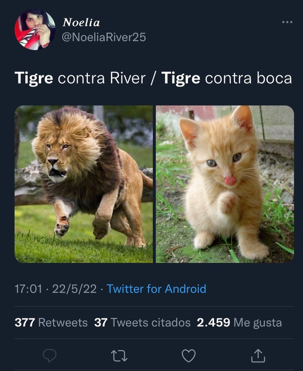 La comparación entre los partidos que jugó Tigre ante River y Boca.