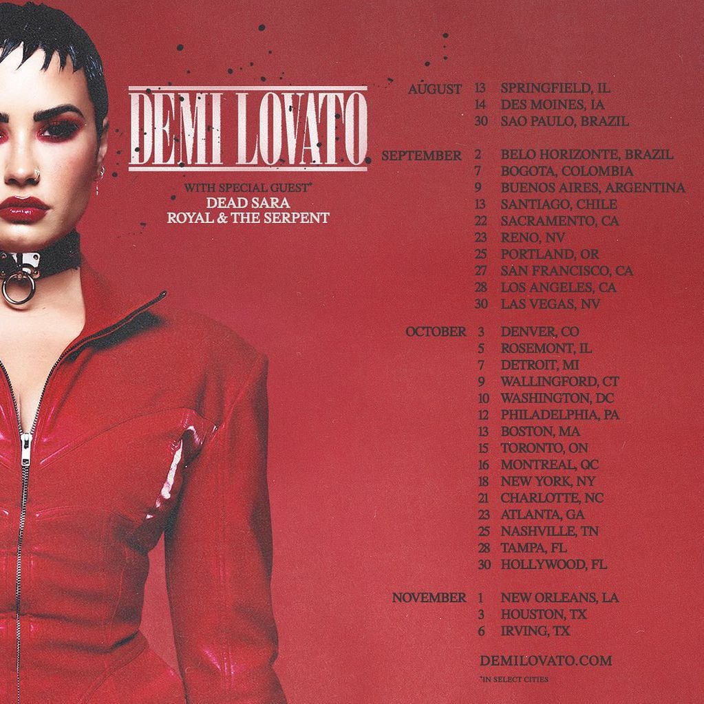 Demi Lovato anunció su tour.