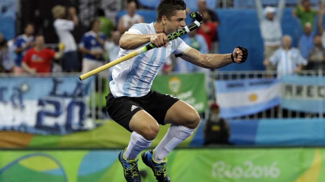 Peillar jugando para Argentina, con la que consiguió el oro. (AP)