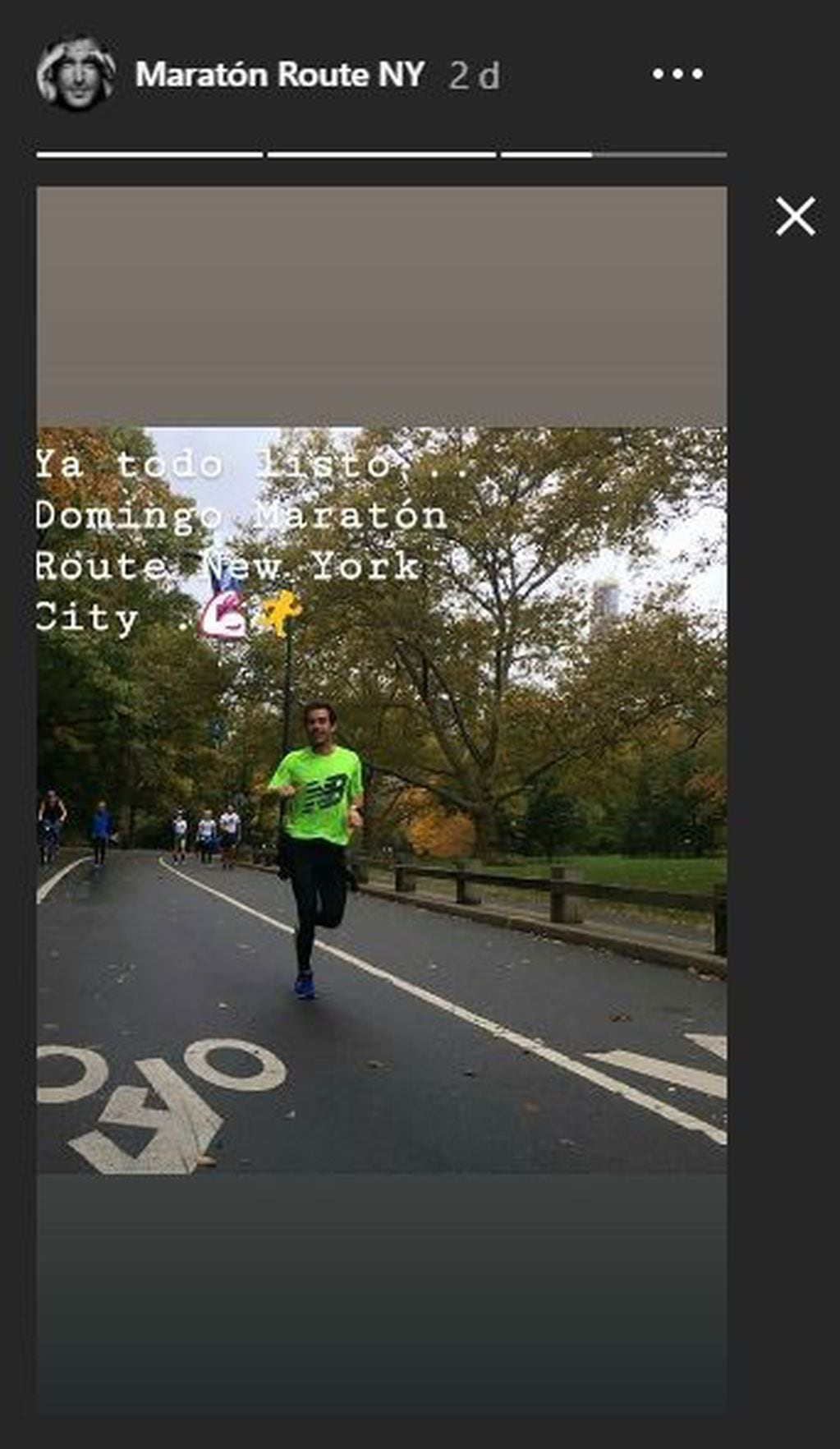Nico Cabré participó de la maratón de NY