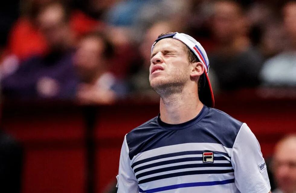 Diego Schwartzmann, de Argentina, durante el partido  durante su encuentro de cuartos de final del torneo ATP de Viena, en Austria, hoy, 27 de octubre de 2017. EFE/LISI NIESNER\r\n viena austria Diego Schwartzman campeonato torneo de viena tenis partido tenista argentino