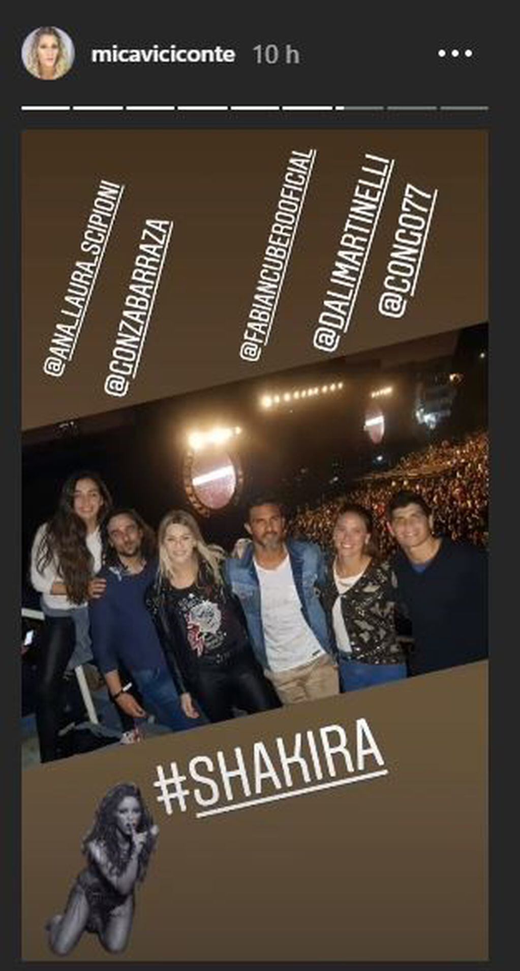 Mica publicó una imagen junto a Fabián Cubero y sus amigos