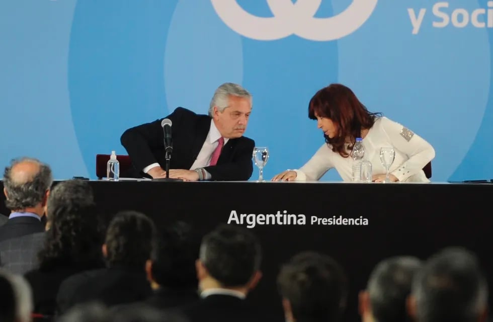 Alberto Fernández junto a Cristina Fernandez de Kirchner , Juan Manzur , Julian Dominguez en Casa Rosada , anuncios para el campo
Foto Clarìn