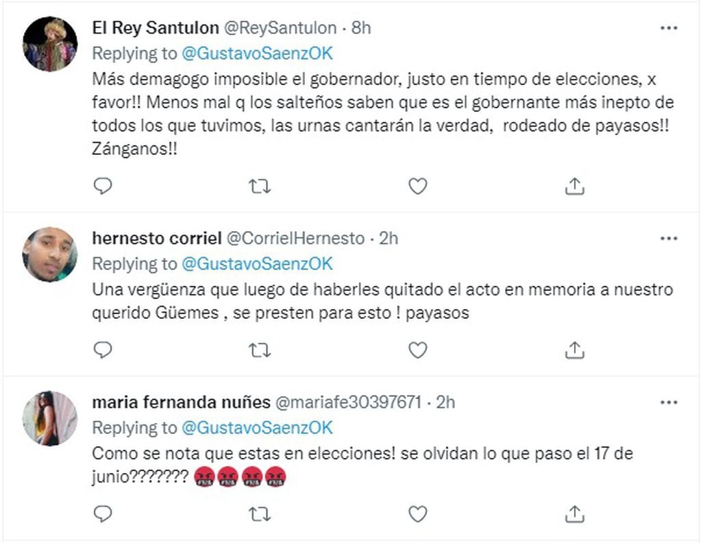Usuario de Twitter repudiaron a Gustavo Sáenz.