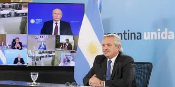 Alberto Fernandez en conferencia con Putin anunciaron oficialmente la producción de la Sputnik en Argentina.