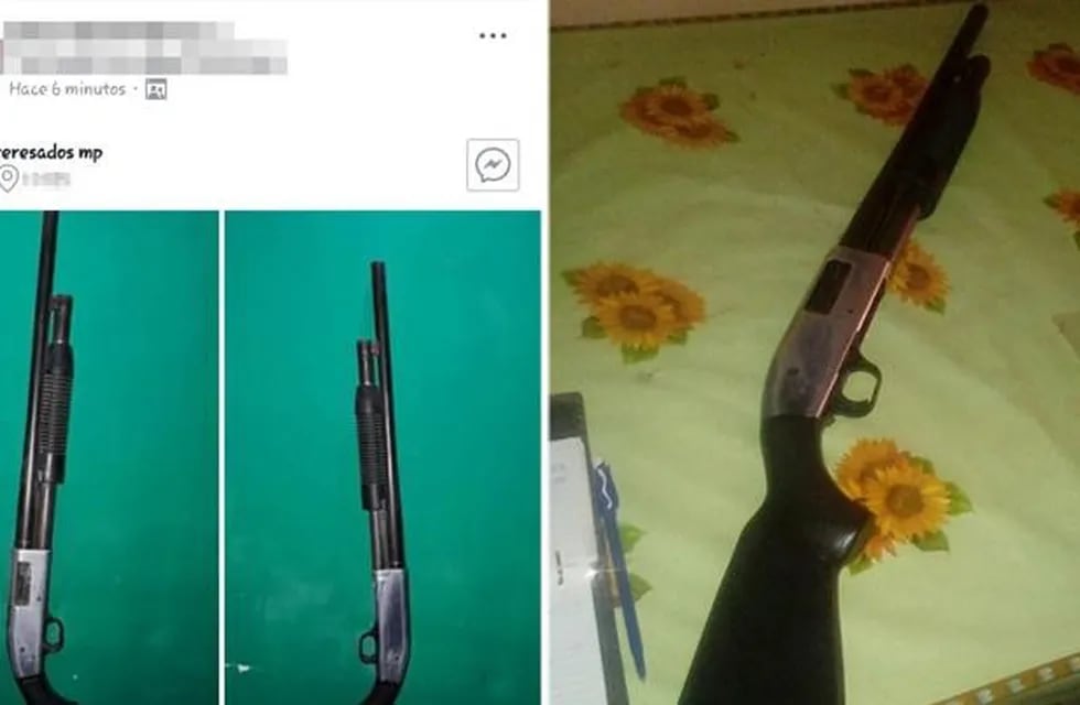 El sujeto ofrecía la escopeta en su perfil de Facebook