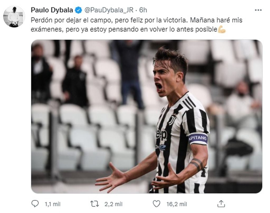 Paulo Dybala escribió sobre su lesión en sus redes sociales y se mostró positivo ante el momento.