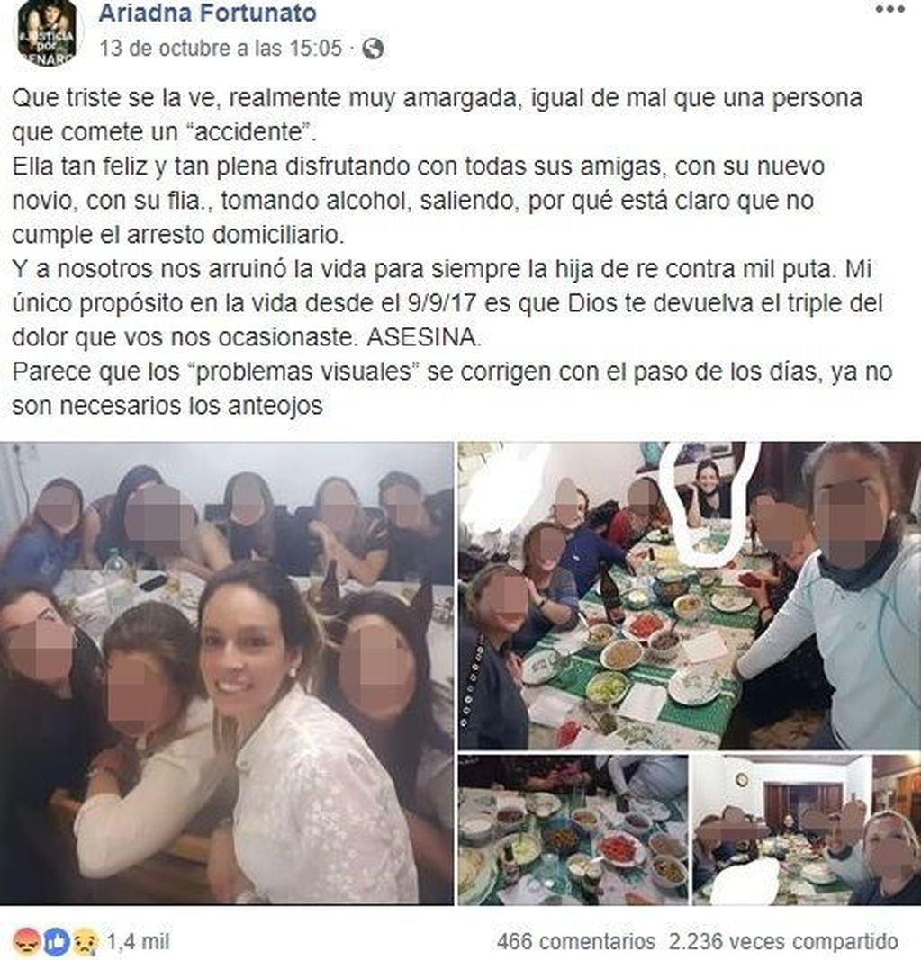 Lo familiares de Genaro repudiaban que Silva cumpliera prisión domiciliaria.